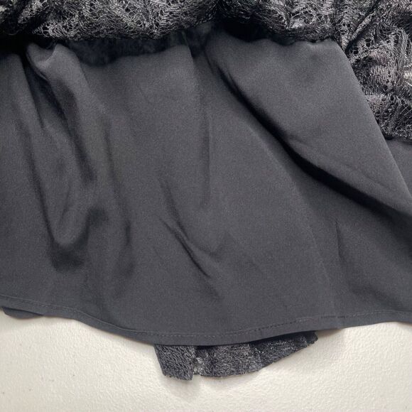 Talbots Dress Womens 10 Black Ponte 3/4 Sleeve Top Pleated Lace Skirt - Picture 10 of 15